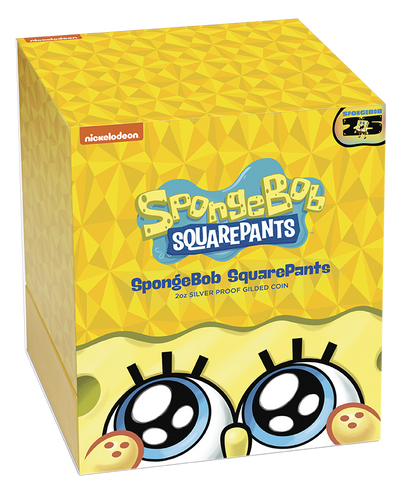 Tuvalu 2024 $2 Spongebob Squarepants 2oz Silver Gilded Proof Coin