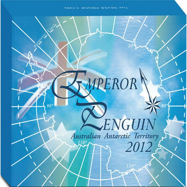 2012 $1 Australian Antarctic Territory Emperor Penguin 1oz Silver Coloured Proof Coin