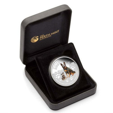 Tuvalu 2011 $1 Working Dogs Australian Cattle Dog Herding Dog 1oz Silver Coloured Proof Coin