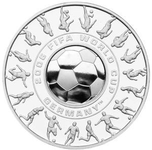 2006 $1 FIFA World Cup Germany Holey Dollar & Dump 1oz Silver Proof Coin