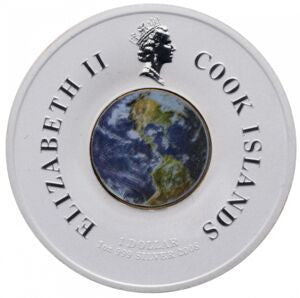 Cook Islands 2008 $1 Orbit and Beyond First Man In Space Yuri Gagarin 1oz Silver Coloured Proof Coin