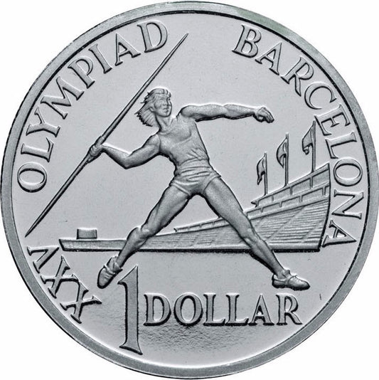 1992 $1 Barcelona Olympics Silver Proof Coin