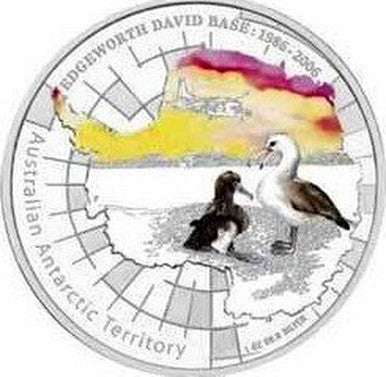 2006 $1 Australian Antarctic Territory Edgeworth David 1oz Silver Coloured Proof Coin