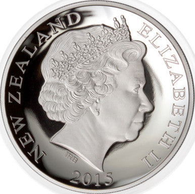 NZ 2015 $1 Australia and New Zealand ICC Cricket World Cup Selectively Gold Plated 1oz Silver Proof Coin