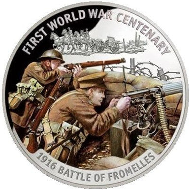 Solomon Islands 2016 $10 First World War Centenary Battle of Fromelles Silver Coloured Proof Coin