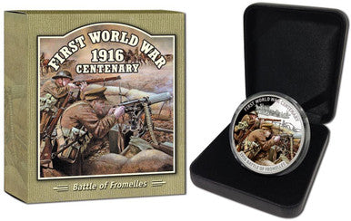 Solomon Islands 2016 $10 First World War Centenary Battle of Fromelles Silver Coloured Proof Coin