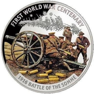 Solomon Islands 2016 $10 First World War Centenary Battle of Somme Silver Coloured Proof Coin
