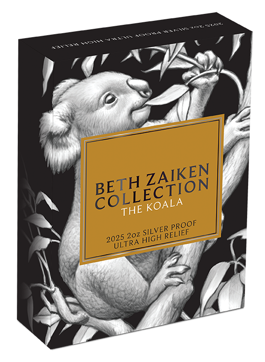 2025 $2 Beth Zaiken Collection The Koala 2oz Silver High Relief Proof Coin