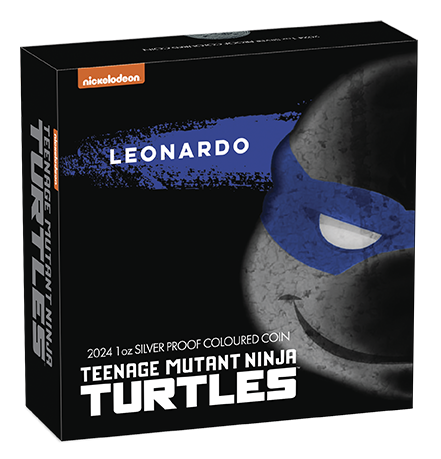 Tuvalu 2024 $1 Teenage Mutant Ninja Turtles Leonardo 1oz Silver Coloured Proof Coin