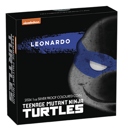 Tuvalu 2024 $1 Teenage Mutant Ninja Turtles Leonardo 1oz Silver Coloured Proof Coin