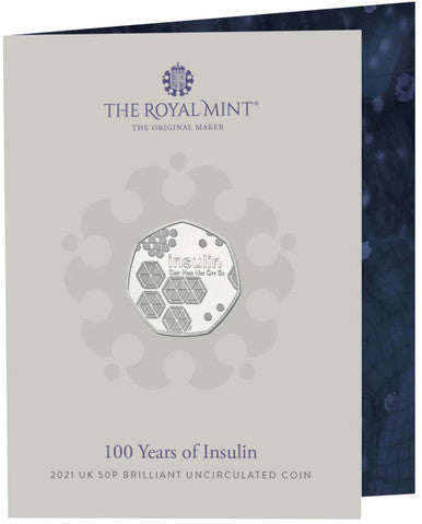 UK 2021 50p 100 Years of Insulin Uncirculated Coin