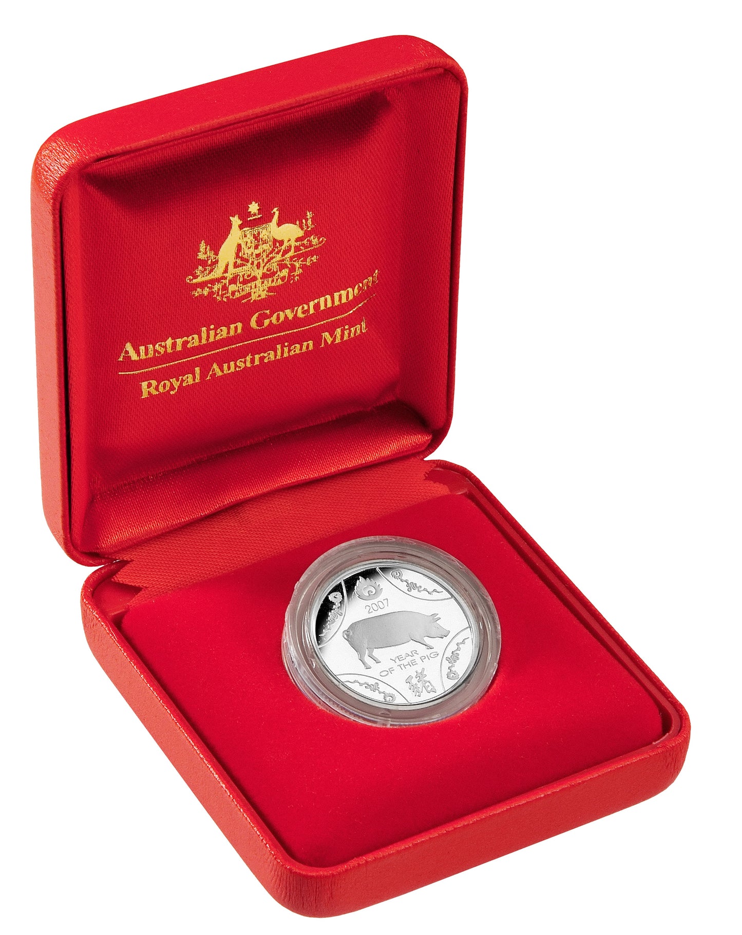 2007 $1 Year of The Pig Silver Proof Coin