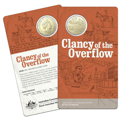 2020 50c Treasured Australian Poetry Banjo Patterson Clancy of The Overflow Uncirculated Coin