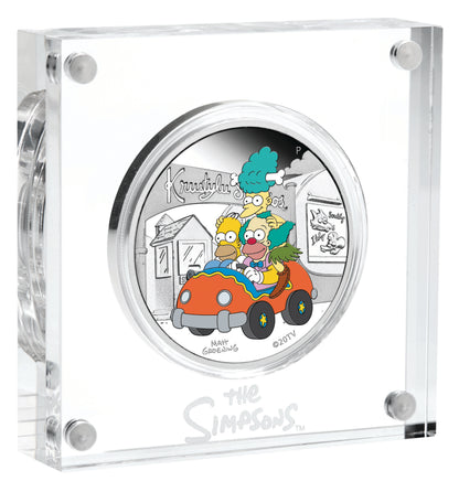 Tuvalu 2022 $1 The Simpsons KrustyLu Studios 1oz Silver Coloured Proof Coin