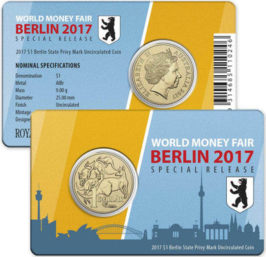 2017 $1 WMF Special 'Berlin State' Privy Mark Uncirculated Coin