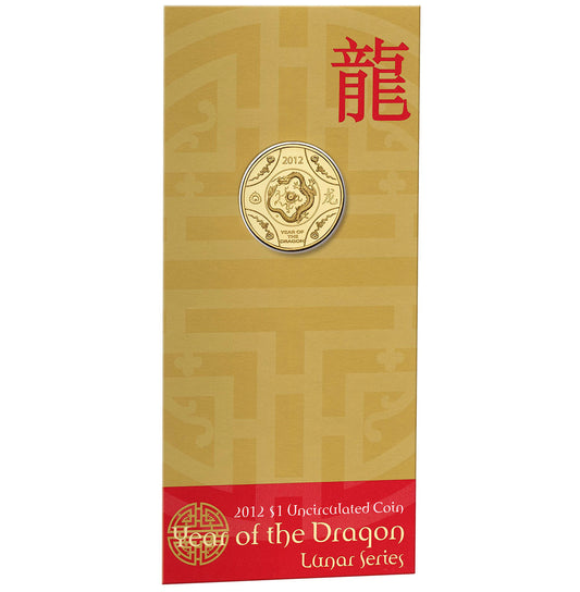 2012 $1 Year of The Dragon Uncirculated Coin