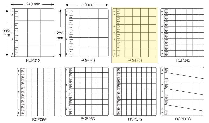 VST Coin Album Refill Pages 30 Pocket 10 Pack