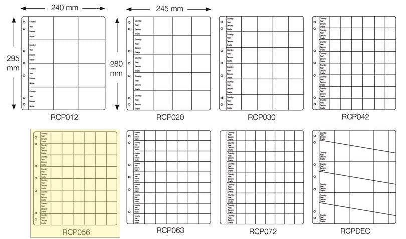 VST Coin Album Refill Pages 56 Pocket 10 Pack