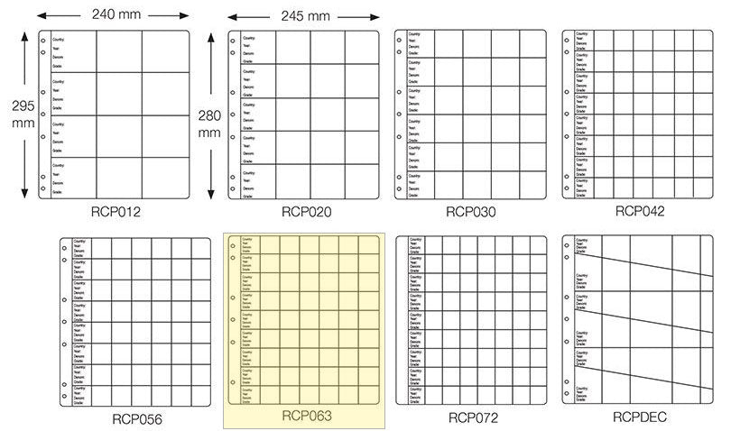 VST Coin Album Refill Pages 63 Pocket 10 Pack