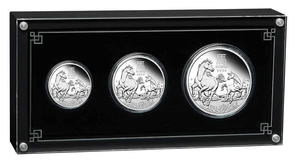 2026 Lunar Year of The Horse Silver Proof 3 Coin Set