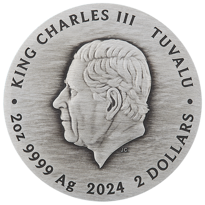 Tuvalu 2024 $2 Teenage Mutant Ninja Turtles 40th Anniversary 2oz Silver Coloured Antiqued Coin