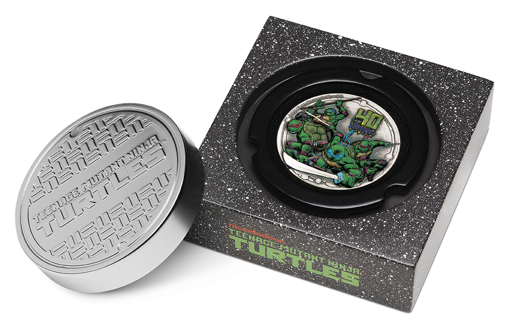 Tuvalu 2024 $2 Teenage Mutant Ninja Turtles 40th Anniversary 2oz Silver Coloured Antiqued Coin
