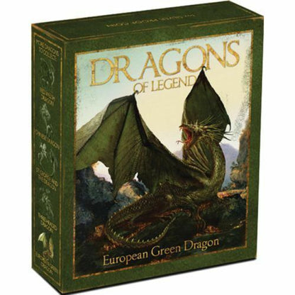 Tuvalu 2013 $1 Dragons of Legends European Green Dragon 1oz Silver Coloured Proof Coin