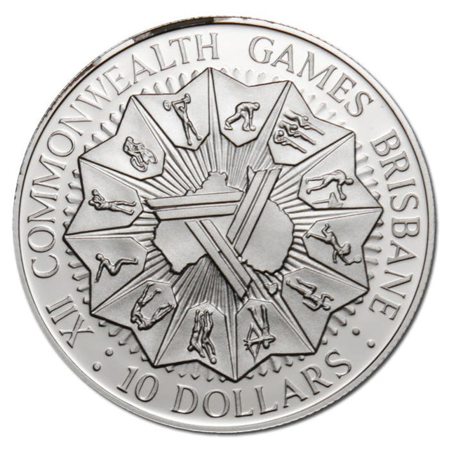 1982 $10 XII Commonwealth Games Brisbane Silver Proof Coin