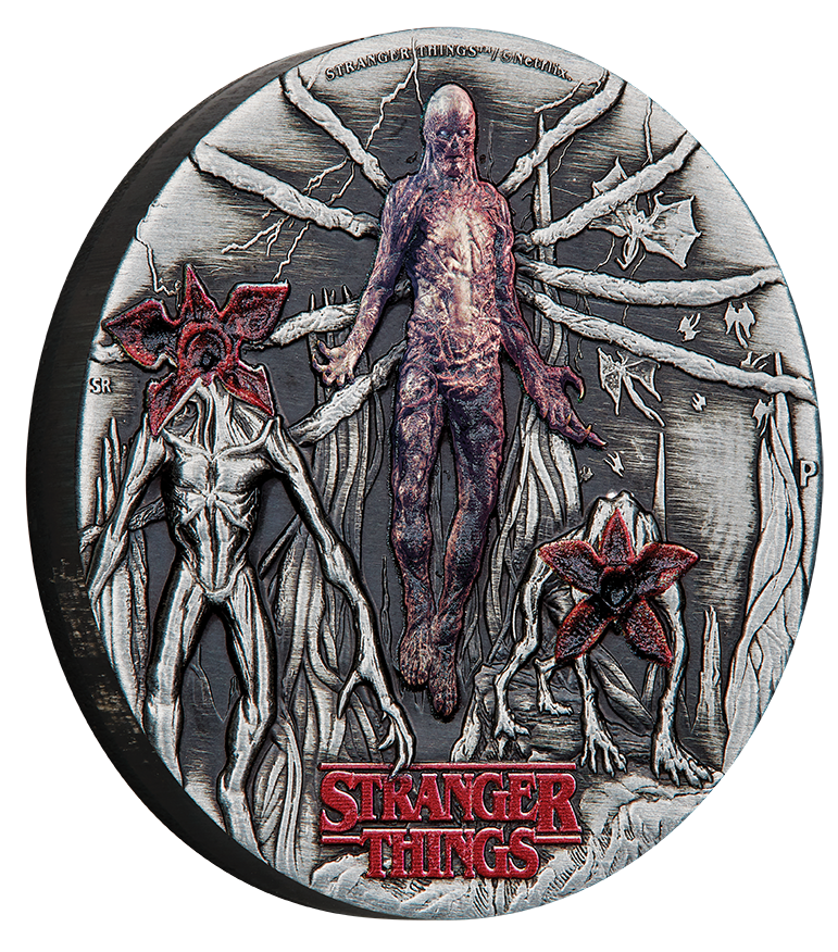 Tuvalu 2026 $1 Stranger Things Villains Silver Coloured 2oz Silver Antiqued Coin