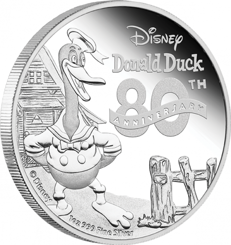 Niue 2014 $2 Disney Donald Duck 80th Anniversary 1oz Silver Proof Coin