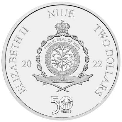 Niue 2022 $2 The Godfather 50th Anniversary I Don't Apologise 1oz Silver Coloured Coin