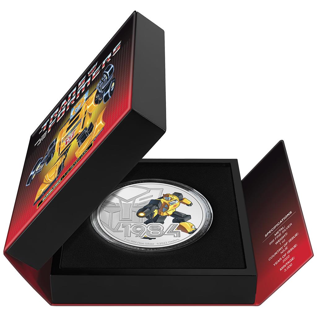 Niue 2022 $2 Transformers 1984 Bumblebee 1oz Silver Coloured Proof Coin