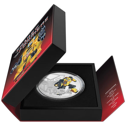 Niue 2022 $2 Transformers 1984 Bumblebee 1oz Silver Coloured Proof Coin