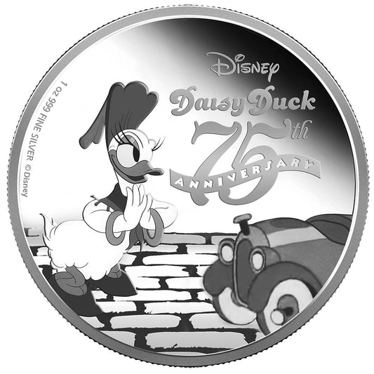 Niue 2015 $2 Disney Daisy Duck 75th Anniversary 1oz Silver Proof Coin