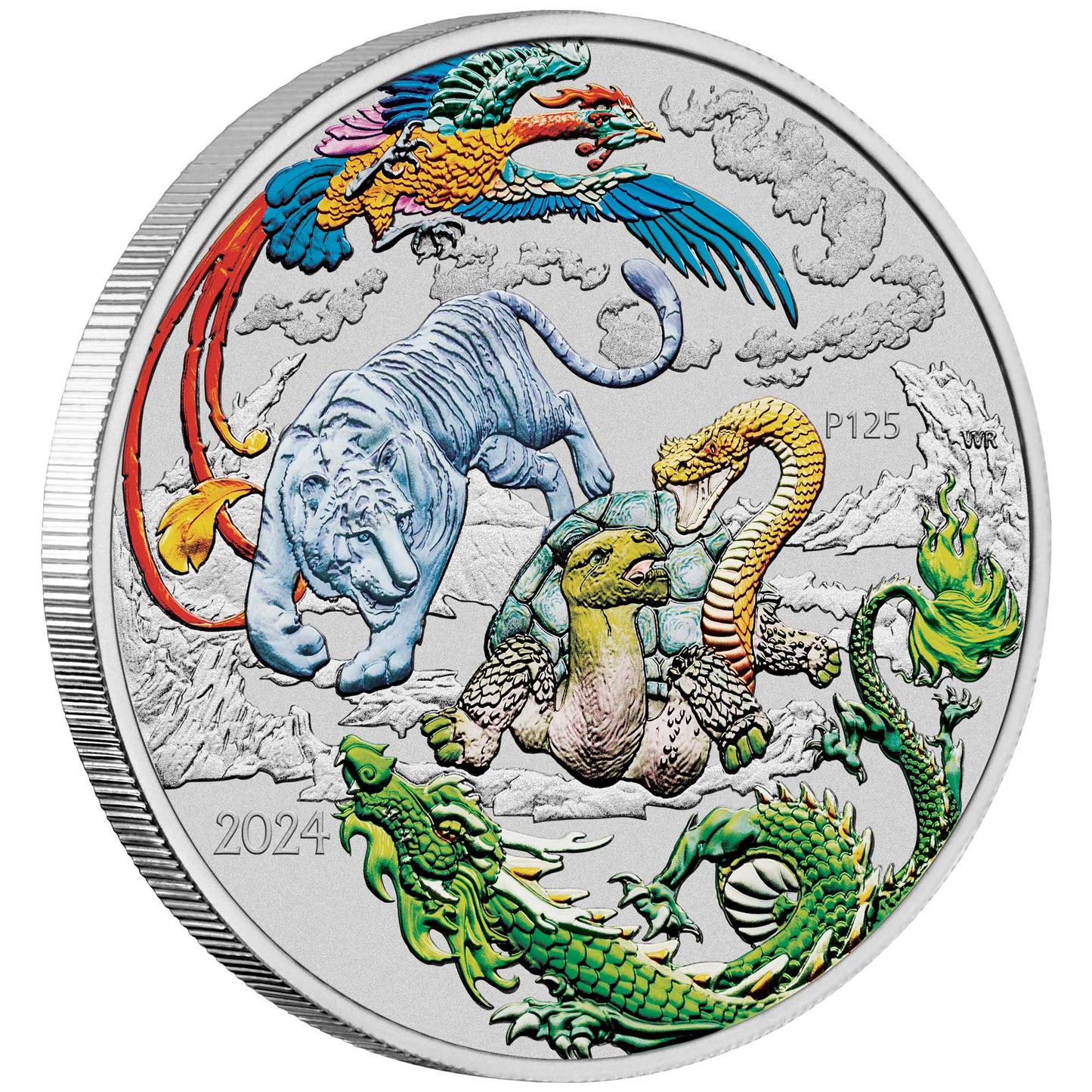 2024 $1 Chinese Myths and Legends Four Guardians Lan 1oz Silver Coloured Coin