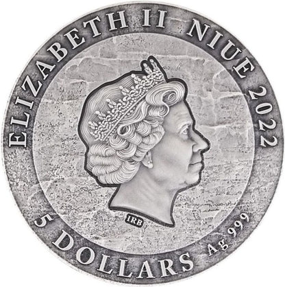 Niue 2022 $5 Harry Potter and The Philosopher's Stone 2oz Silver Coloured Antiqued Coin