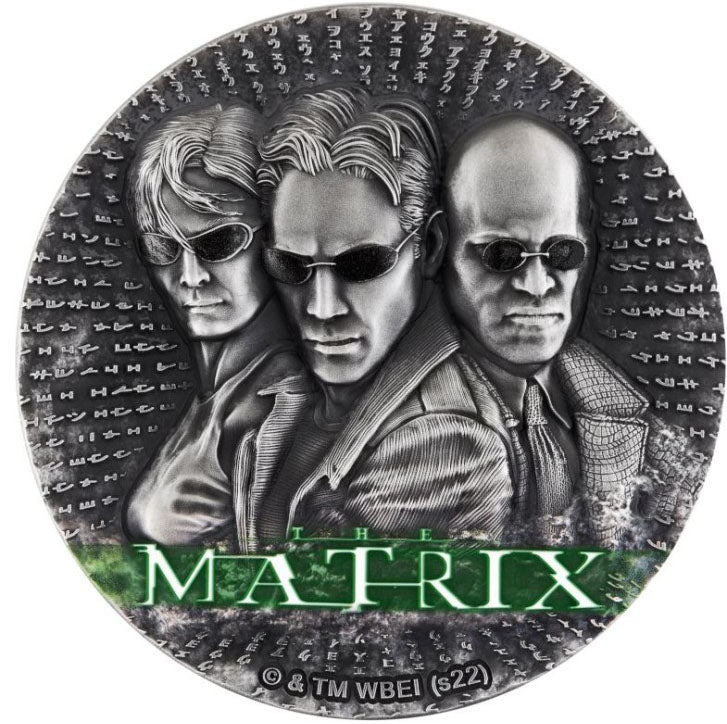 Niue 2022 $5 The Matrix 2oz Silver Coloured Antiqued Coin