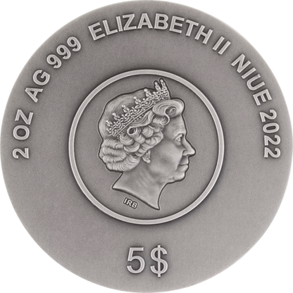 Niue 2022 $5 Mortal Kombat 2oz Silver Coloured Antiqued Coin