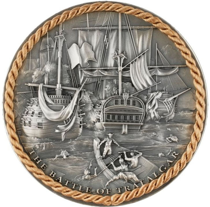 Niue 2023 $5 Sea Battles The Battle of Trafalgar 2oz Silver Proof Coin