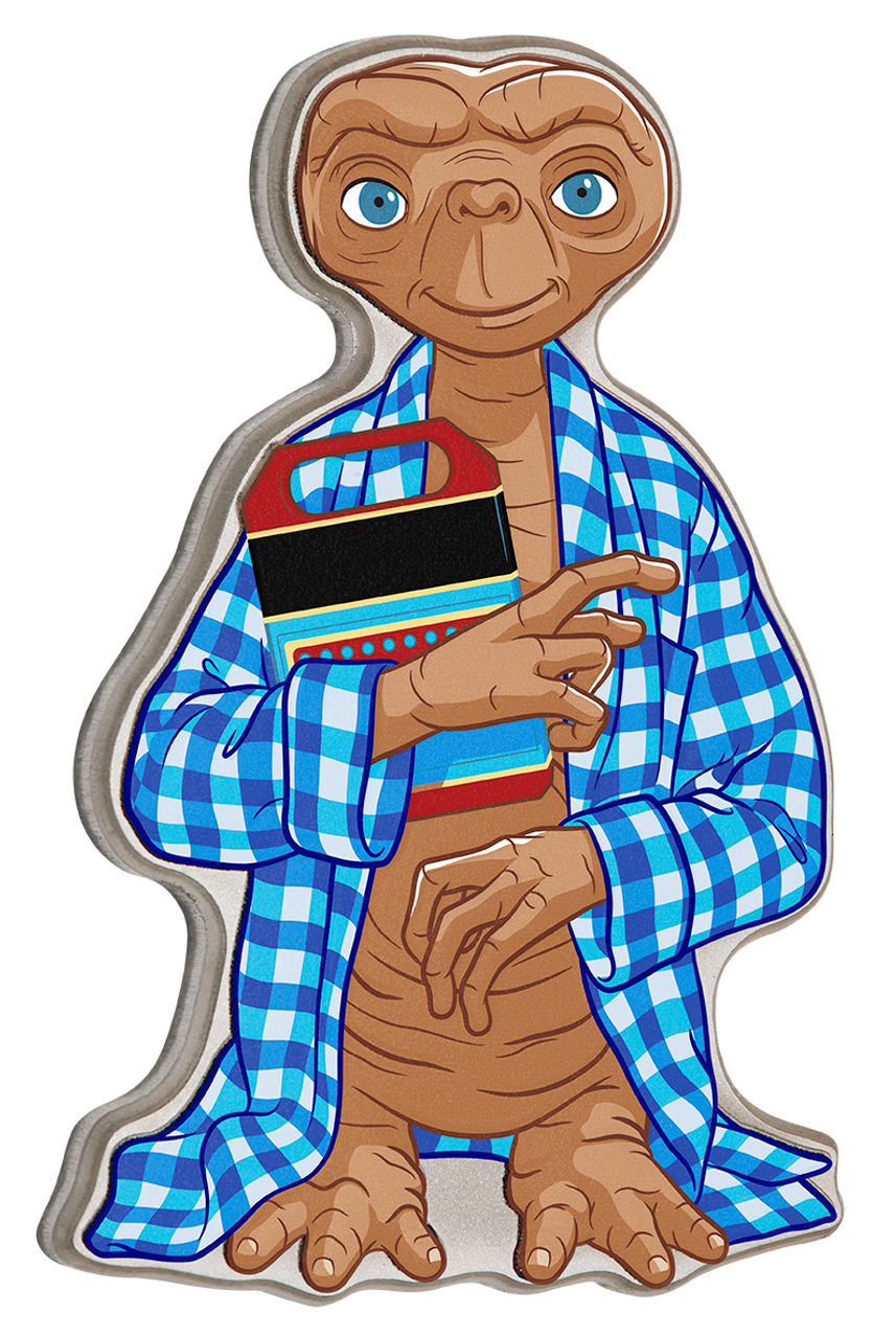 Niue 2022 $2 E.T. 40th Anniversary The Extra-Terrestrial Shaped 1oz Silver Coloured Coin