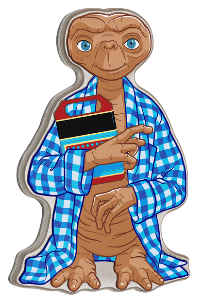 Niue 2022 $2 E.T. 40th Anniversary The Extra-Terrestrial Shaped 1oz Silver Coloured Coin