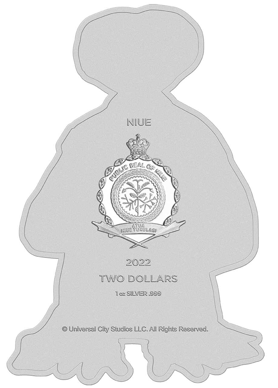 Niue 2022 $2 E.T. 40th Anniversary The Extra-Terrestrial Shaped 1oz Silver Coloured Coin