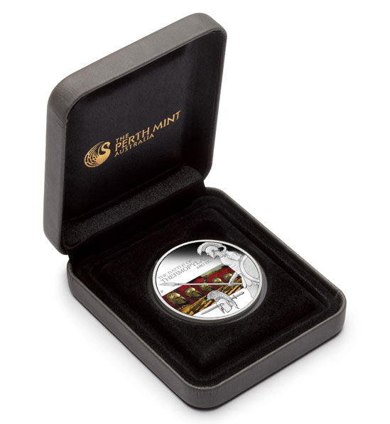Tuvalu 2009 $1 Famous Battles In History Thermopylae 1oz Silver Coloured Proof Coin