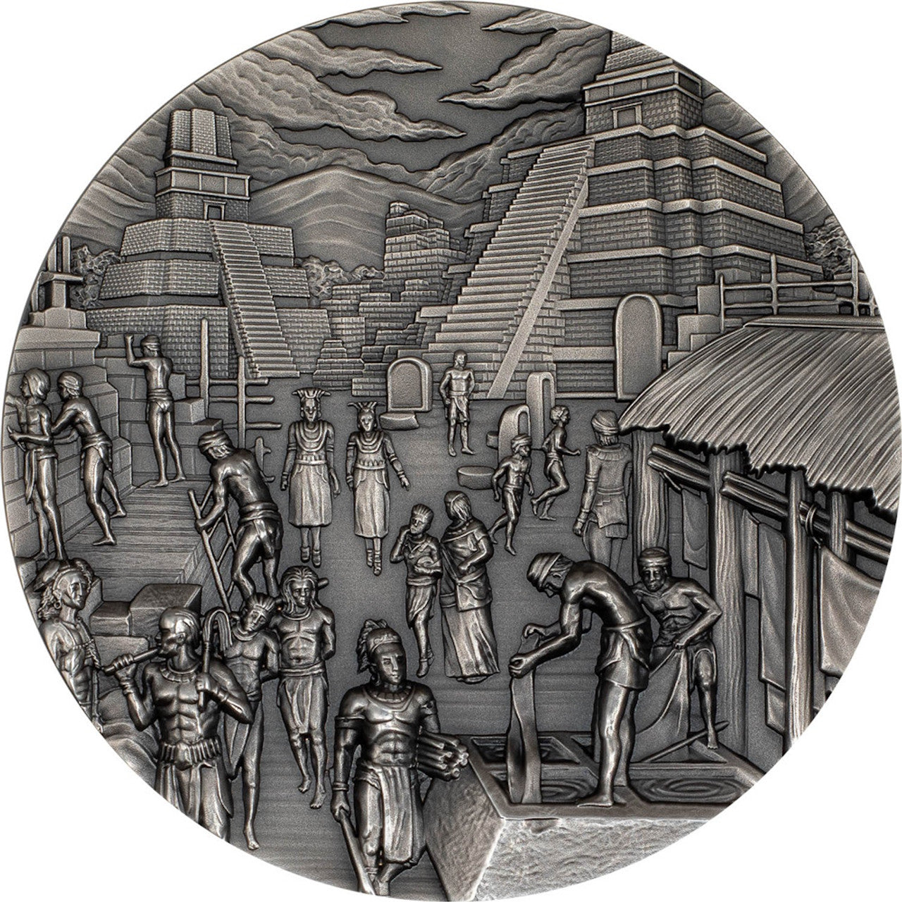 Palau 2023 $10 Lost Civilizations Mayans 2oz Silver Coloured Antiqued Coin