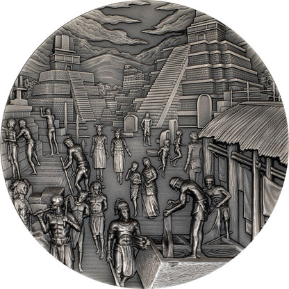 Palau 2023 $10 Lost Civilizations Mayans 2oz Silver Coloured Antiqued Coin