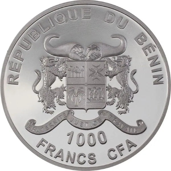 Benin 1000 Francs Cannabis Sativa 1oz Silver High Relief Black Proof Coin