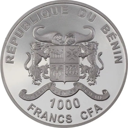 Benin 1000 Francs Cannabis Sativa 1oz Silver High Relief Black Proof Coin