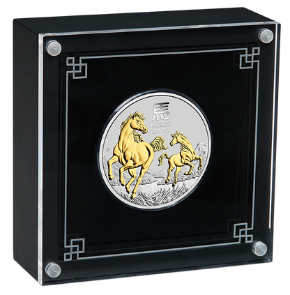 2026 $1 Lunar Year of The Horse 1oz Silver Gilded Coin