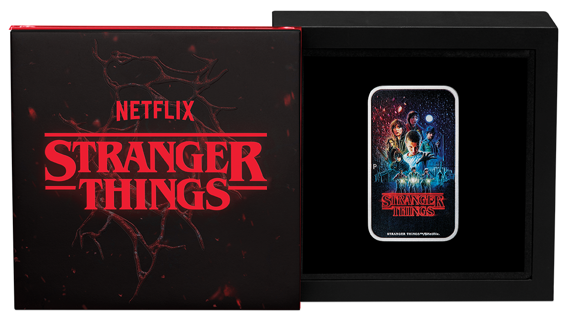 Tuvalu 2026 $1 Stranger Things Season 1 1oz Silver Coloured Rectangular Coin