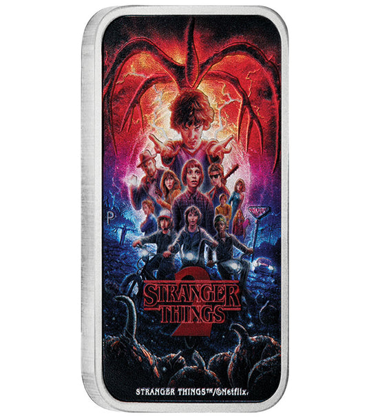 Tuvalu 2026 $1 Stranger Things Season 2 1oz Silver Coloured Rectangular Coin